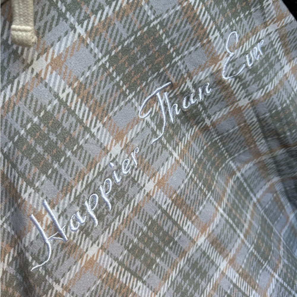 Billie Eilish Plaid Gray Hoodie Sweater | Medium - Picture 2 of 7